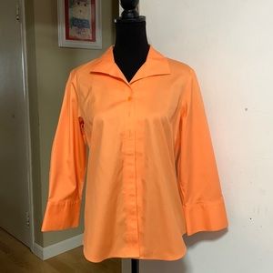 Chicos no iron long sleeve blouse orange color size 1